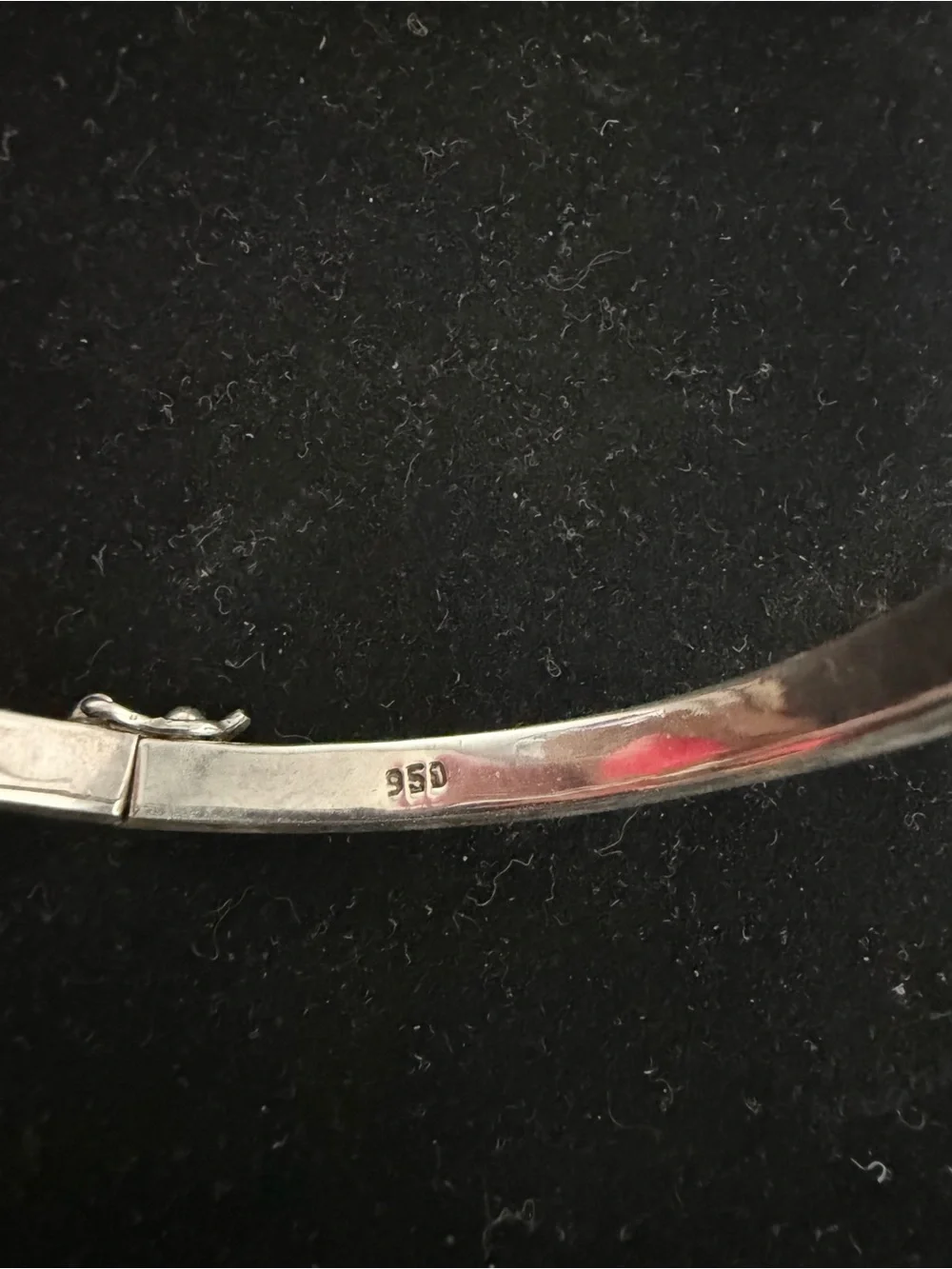 950 silver vintage purple spiney hinged bangle bracelet